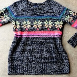 AEO colorful snowflake long jegging sweater
